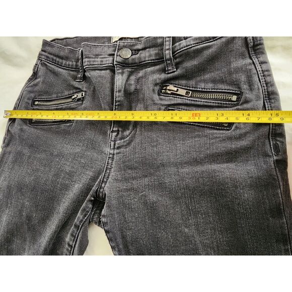Madewell Skinny Skinny Jeans Dark Wash Sz 27 Biker Moto Zipper Bold Punk Baddie - Picture 8 of 13